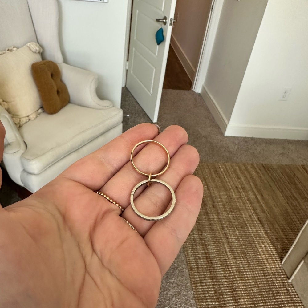 Double Ring- Gold Filled + Sterling - image 2